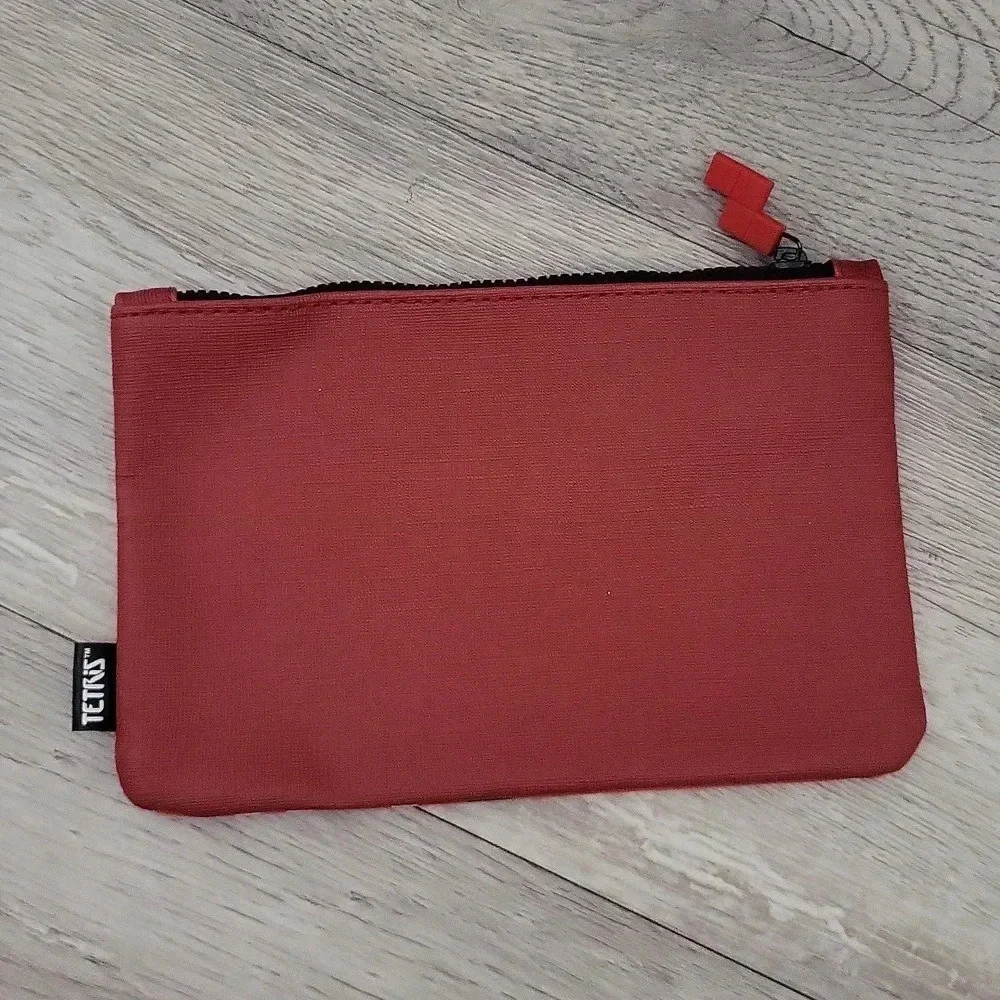 Ipsy‎ Tetris Red Zippered Cosmetic Pouch Gamer NWOT